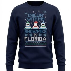 Ugly Sweater Christmas  Men Sweatshirt with Snowman Design Size L